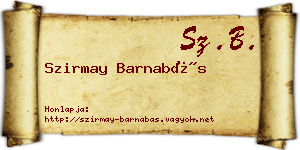 Szirmay Barnabás névjegykártya