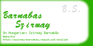 barnabas szirmay business card